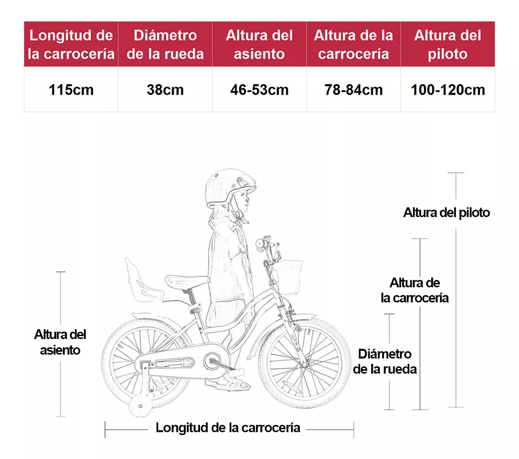 Bicicleta Infantil R16 Con Ruedas De Entrenamiento Para Niño