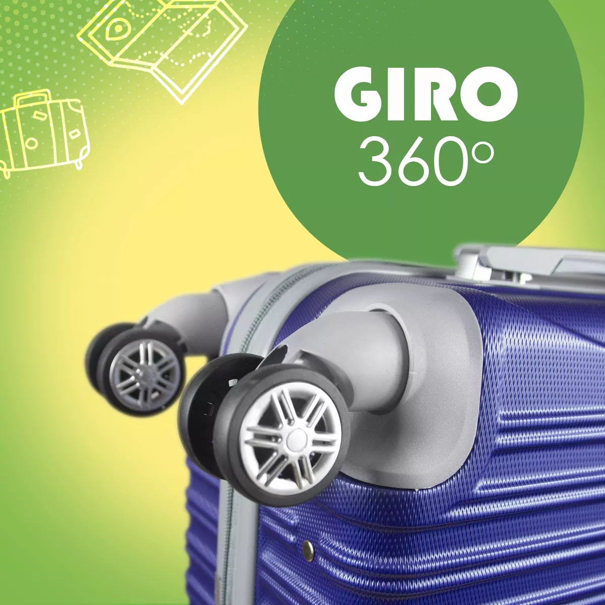 Maleta Con Ruedas Giro 360° De Viaje, 19 Pul Maletas Rigidas