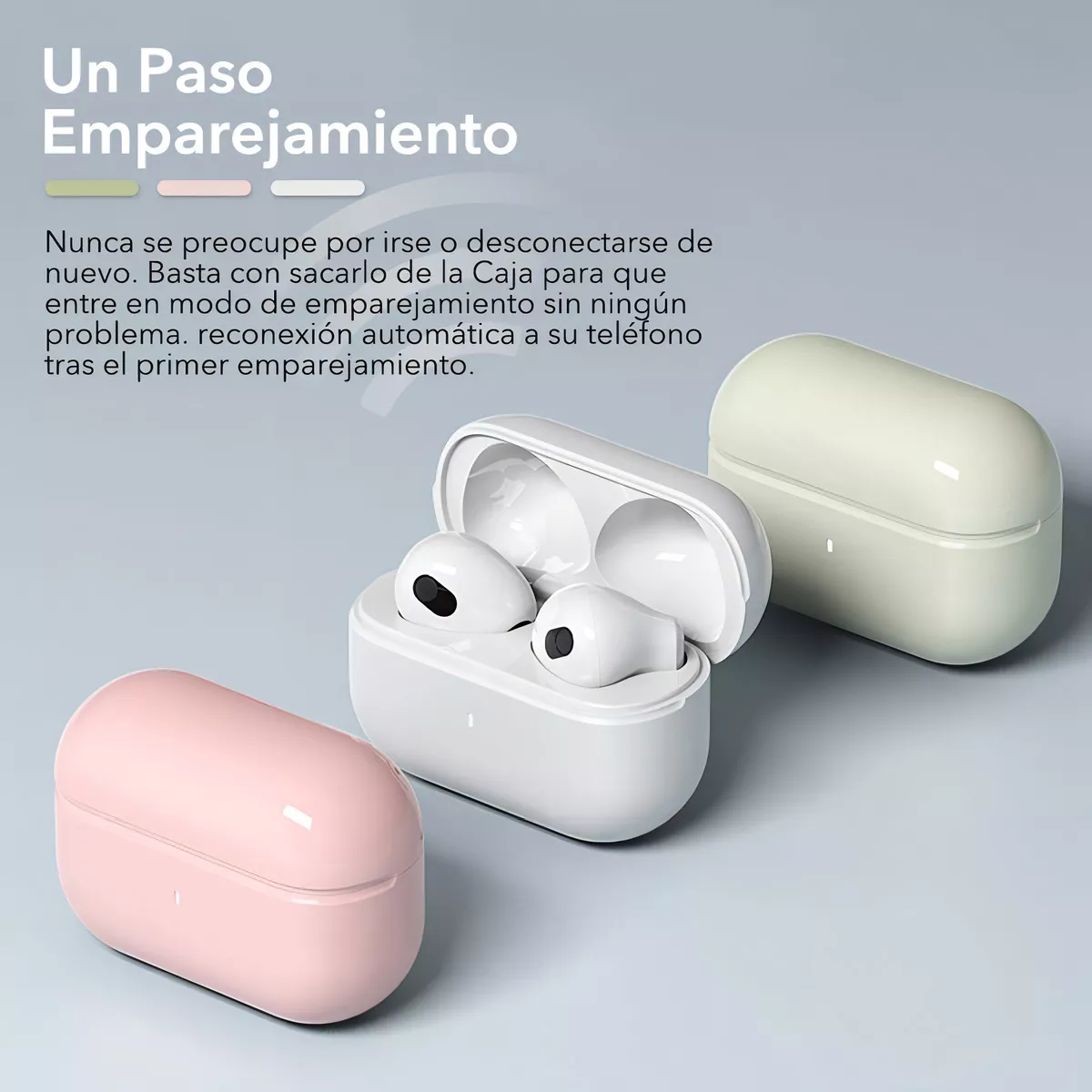 Auricular in-ear gamer inalámbrico Fitpolo Bluepods Mini 1 rosa con luz LED