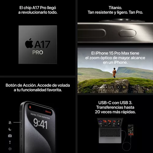 Apple iPhone 15 Pro (128 GB)-Titanio Natural