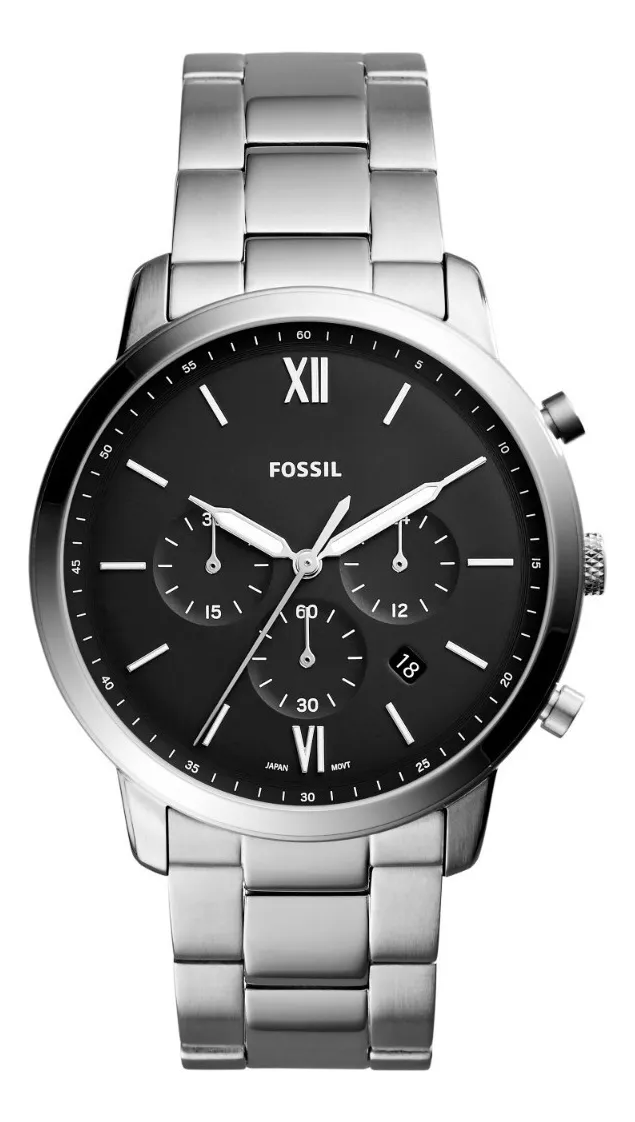 Reloj Caballero Fossil Fs5384 color Plata De Acero