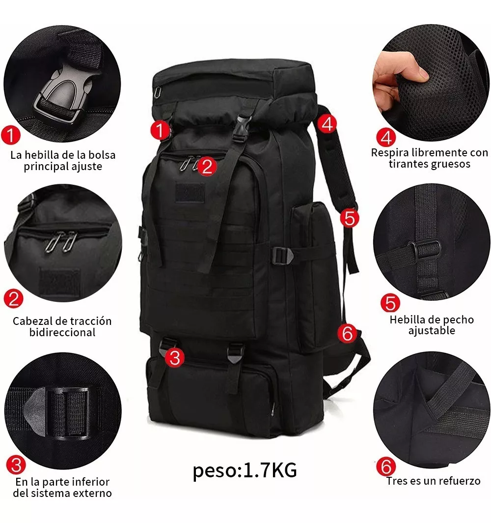 Mochila Impermeable Táctica Militar Para Acampar Y Caminar
