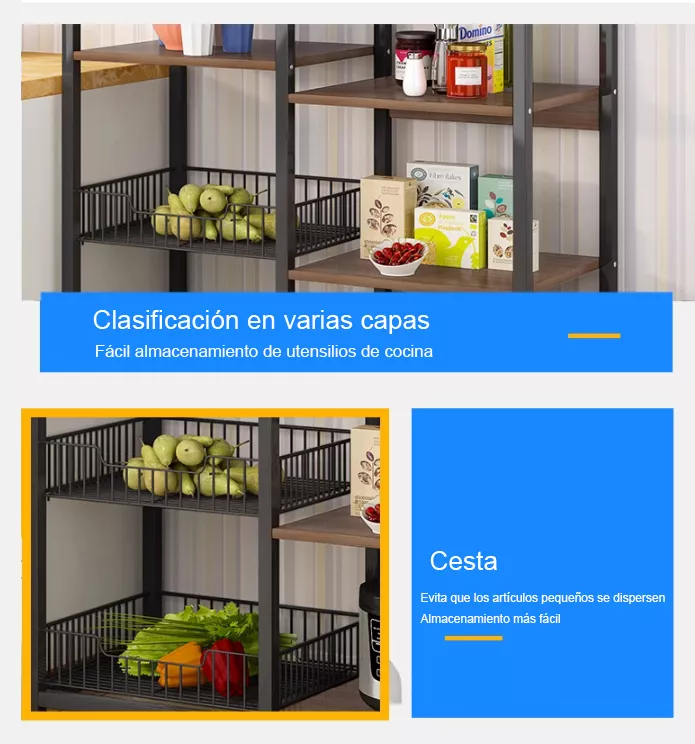 Multifuncional Mueble De Multicapa Para Cocina Estantes 80cm