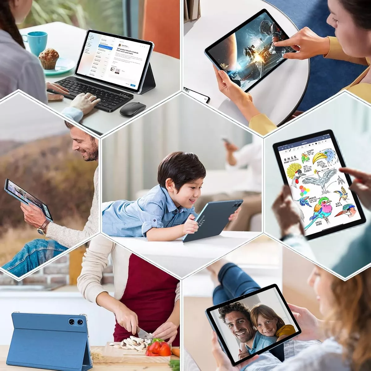 Android 14 Tablets 22gb+128gb Wifi5g Bt5 Tablet Con Teclado