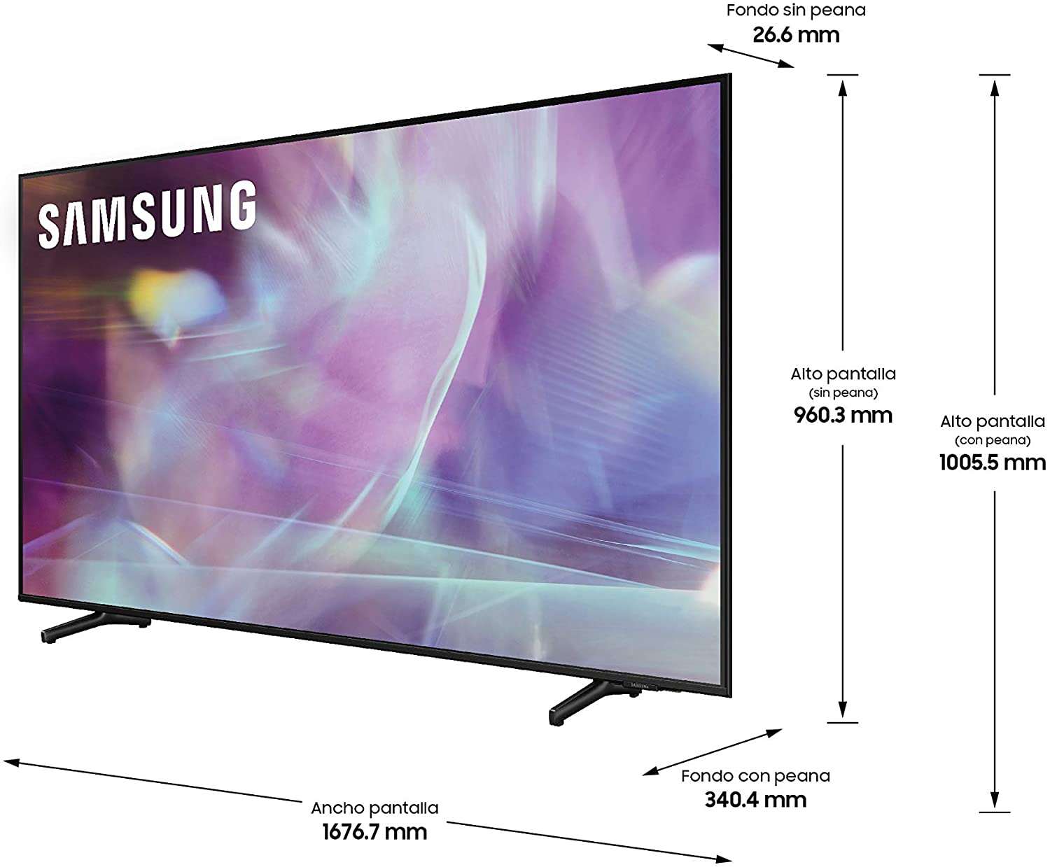 Samsung QLED 4K 2021 75Q60A-Smart TV Resolución 4K UHD, 75''/65''/55''/50''