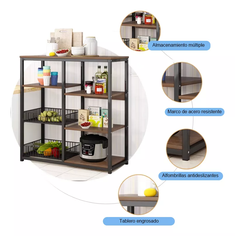 Multifuncional Mueble De Multicapa Para Cocina Estantes 80cm