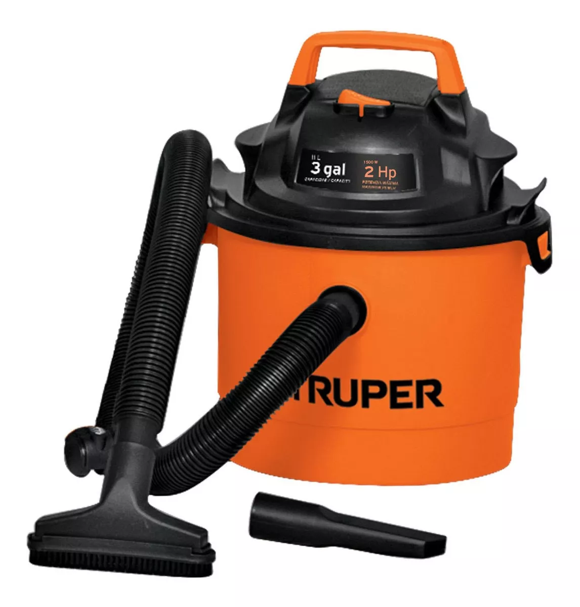 Aspiradora Seco-mojado 3 Gal Truper ASP-03 127 V color Naranja/Negro