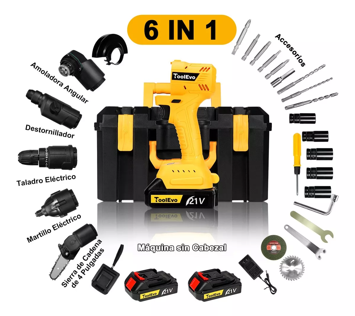 Taladro Matrix kit 6 En 1 Herramienta Multifunciones 21v