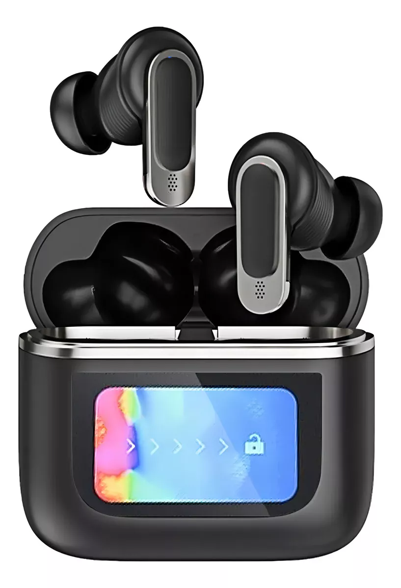 Auriculares Bluetooth V8 Con Cancelaci&oacute;n De Ruido Activa Y Pantalla T&aacute;ctil Lcd Inteligente Negro HYsmart