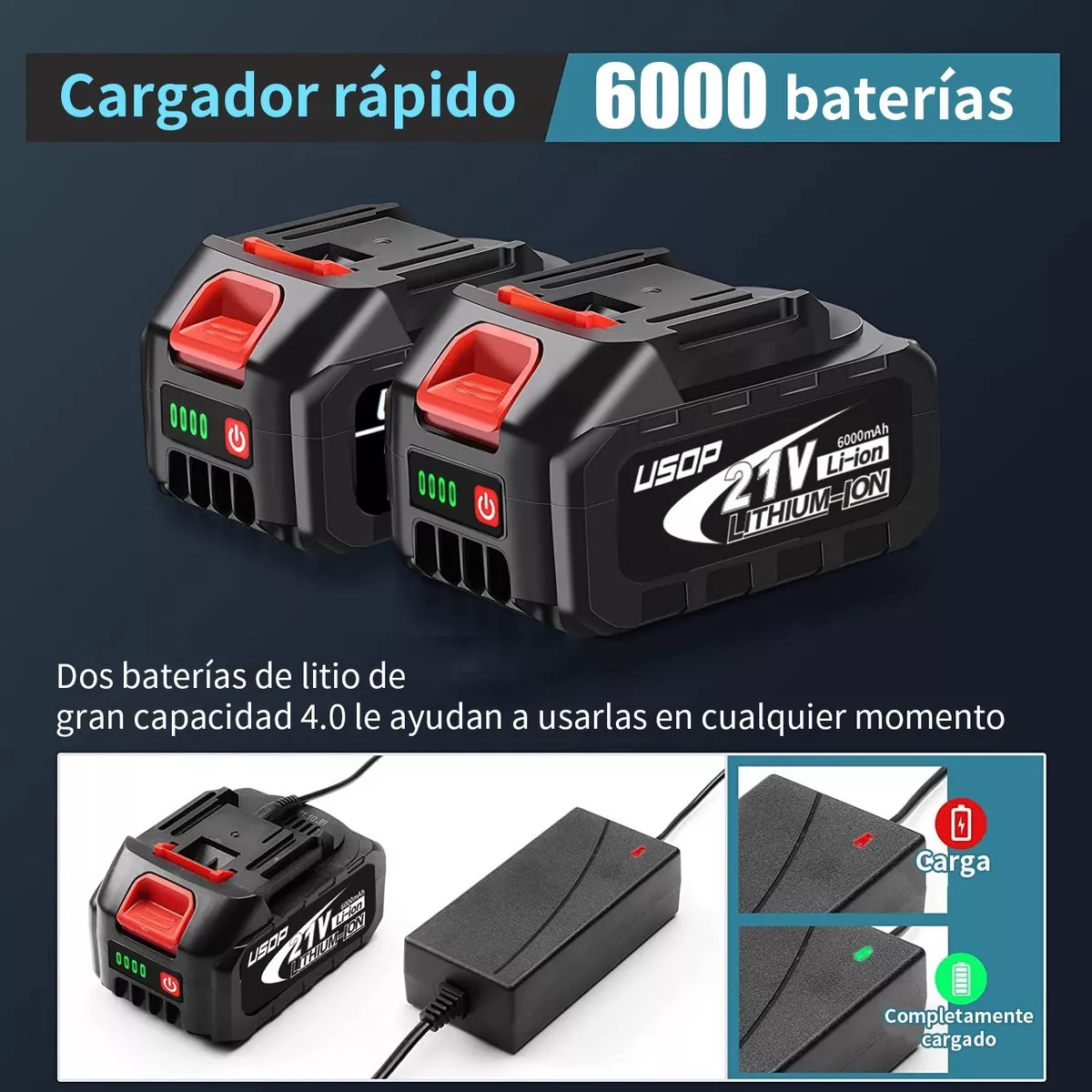 800n.m Llave De Impacto 2 Batería 1/2 Inalámbrica Eléctrica