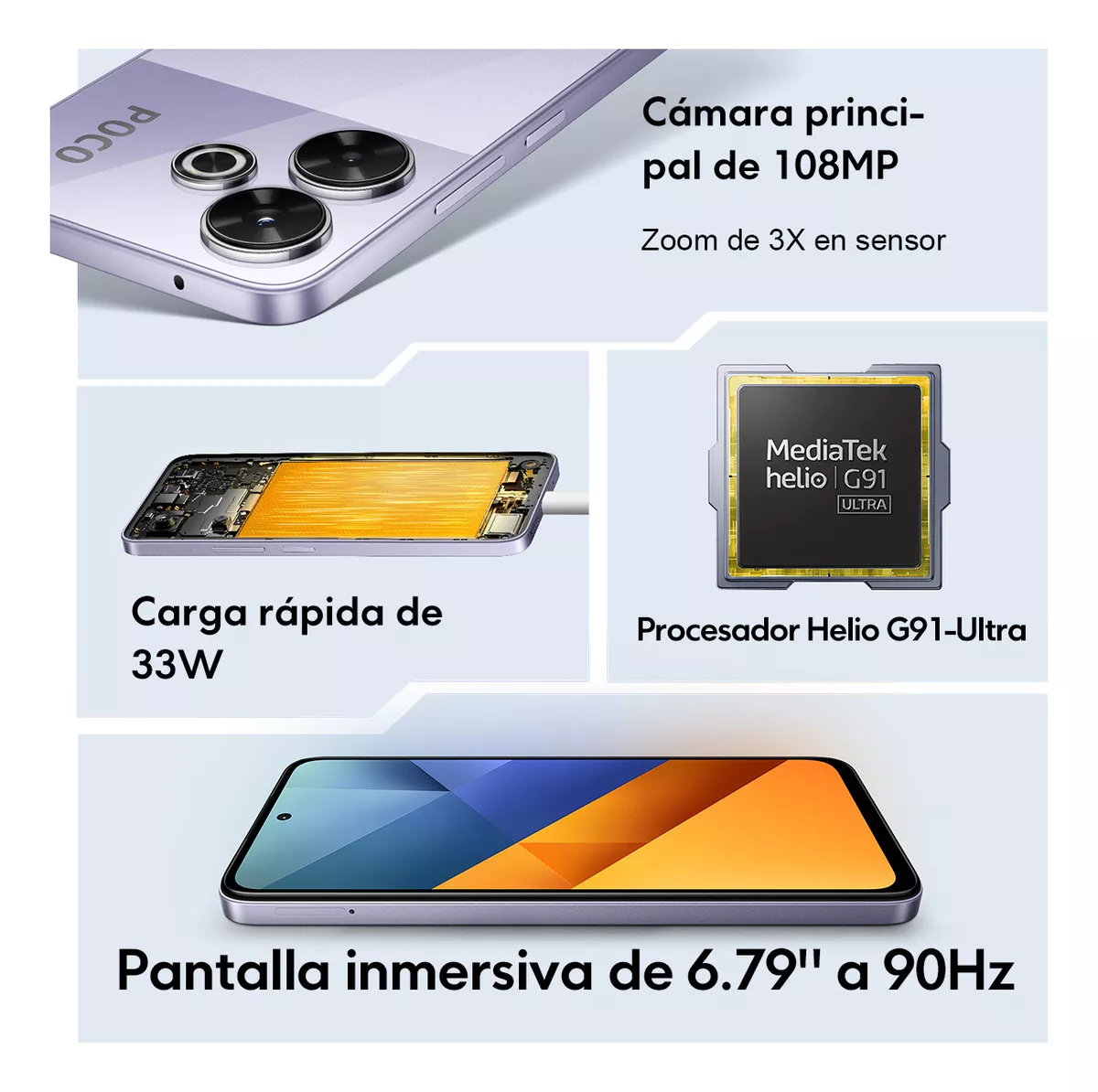 Xiaomi POCO M6 Dual SIM 256 GB plateado 8 GB RAM