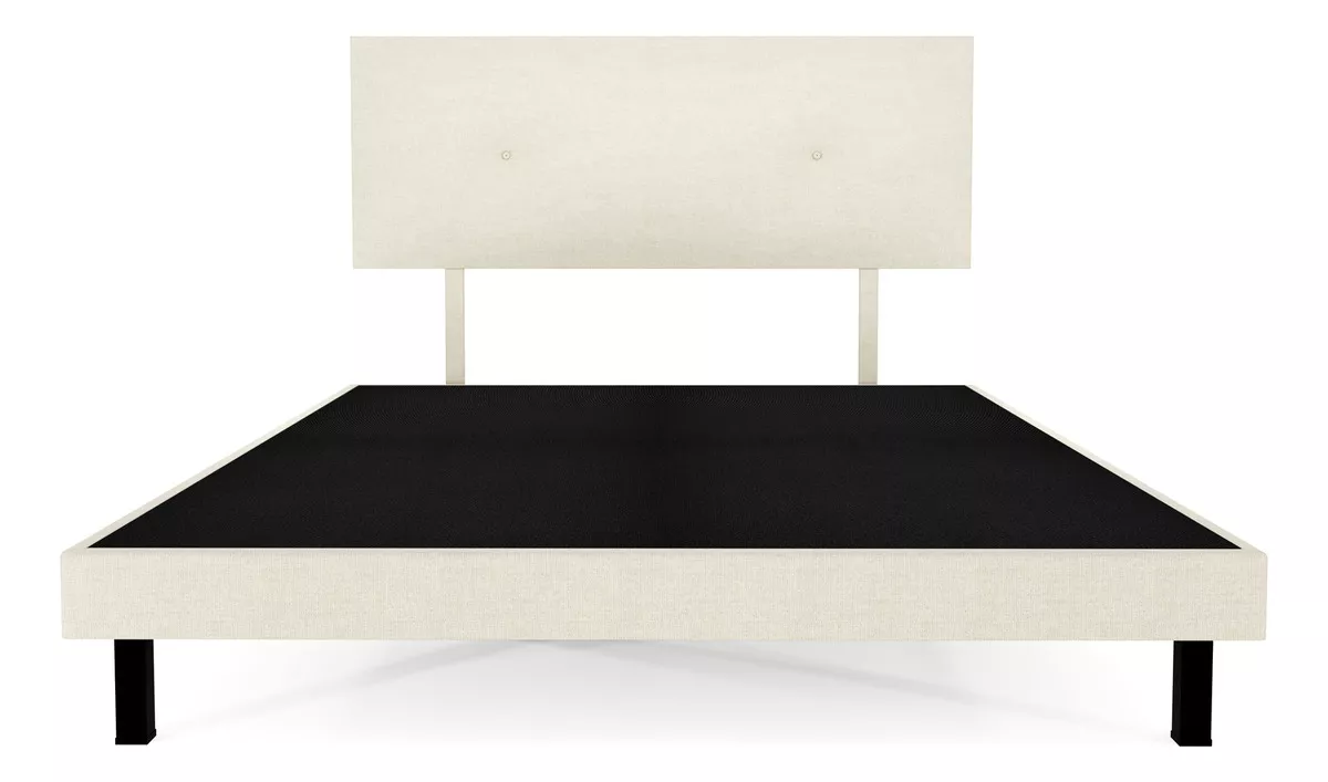 Cama Recamara Cima Urban Individual Madera Tapiz Lino Beige