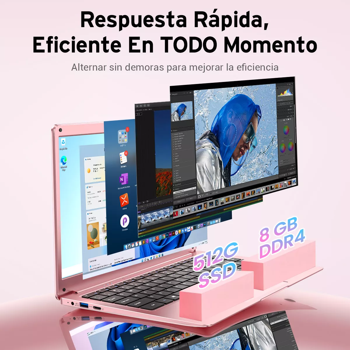 14.1'' Laptop 8 Ram+512gb Ssd Windows 11 Intel Celeron N4000