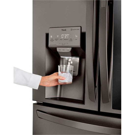 29,5 pies cúbicos. Pie. Refrigerador de 4 puertas con puertas francesas InstaView Door-in-Door y Craft Ice