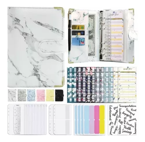 Carpeta De Cuaderno A6, Cuero Pu Archivador Dinero 30pcs