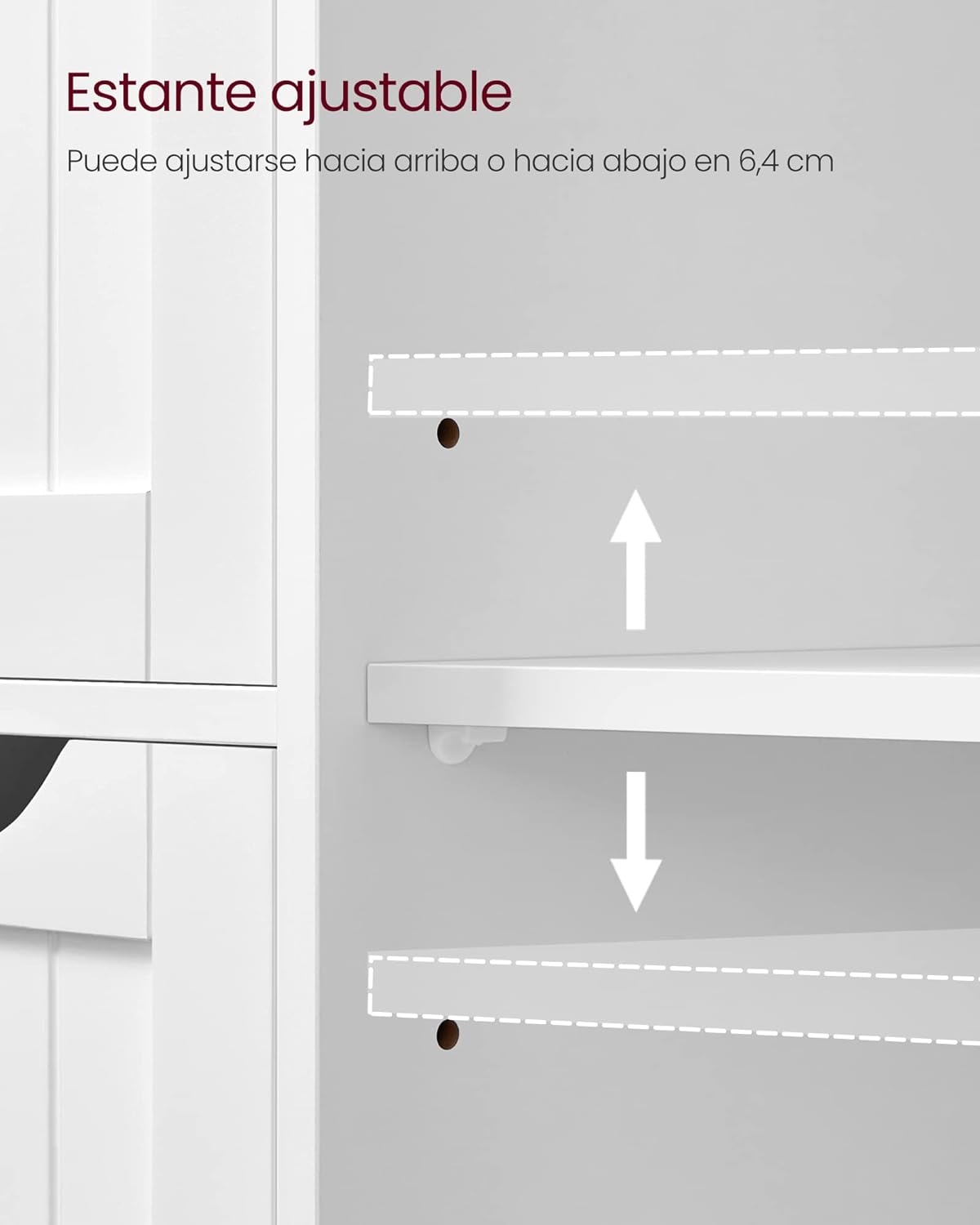 VASAGLE Armario de Bao, Mueble de Bao Estrecho, Cajonera con 3 Cajones, Cómoda de Bao, Armario con Estante Ajustable y Puerta, 30 x 60 x 81 cm