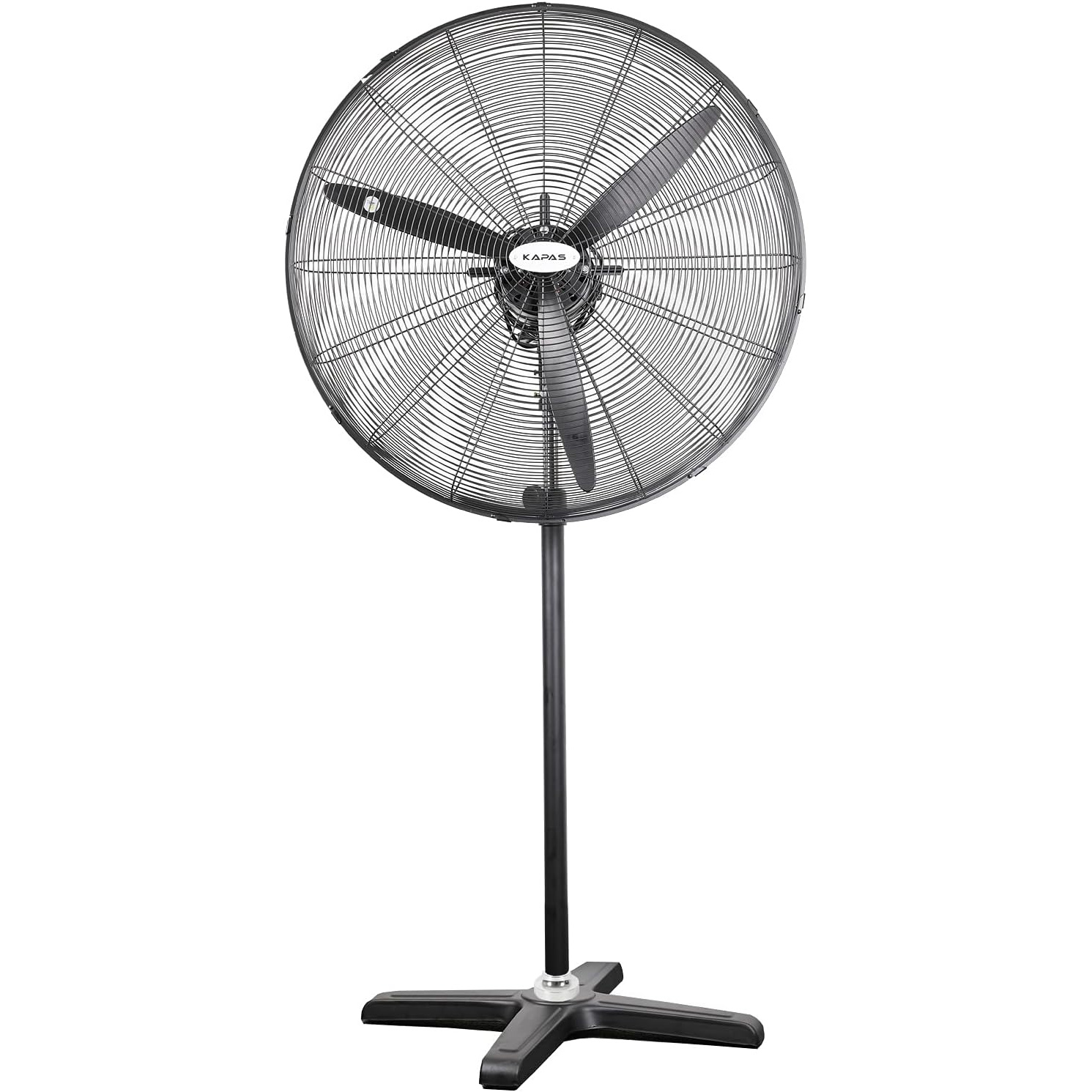 Ventiladores de pedestal industriales, ventilador oscilante comercial fabricado con estructura y aspa de metal resistente, ajuste de altura, control de 3 velocidades adecuado para almac&eacute;n, taller, garaje y espacio de trabajo (30 '')
