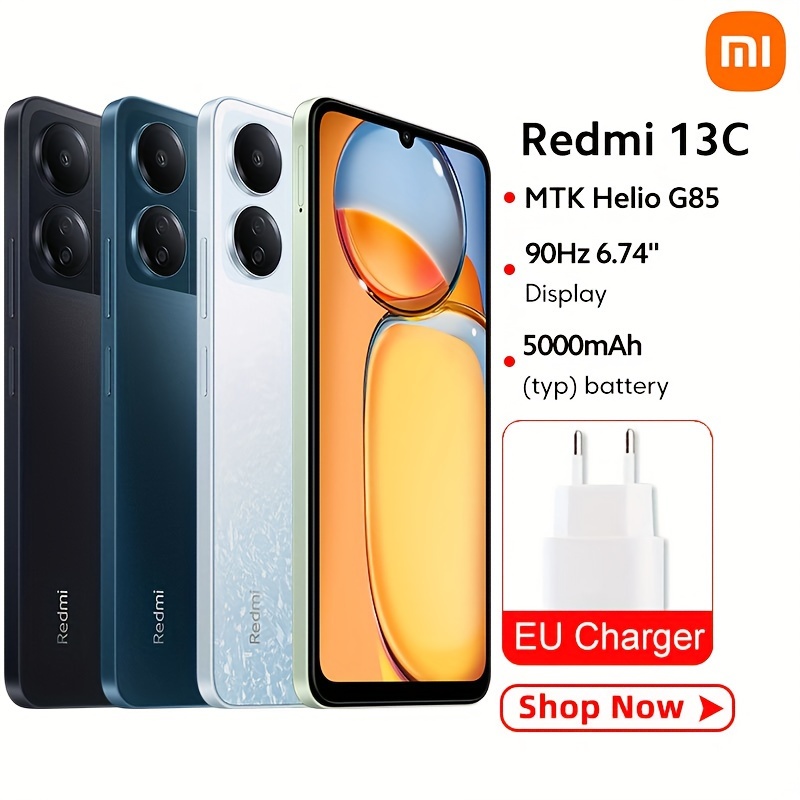 Global Version Xiaomi Redmi 13C smartphone 6.74" 90Hz Display 50MP AI Triple Camera Helio G85 Octa Core 5000mAh Battery.