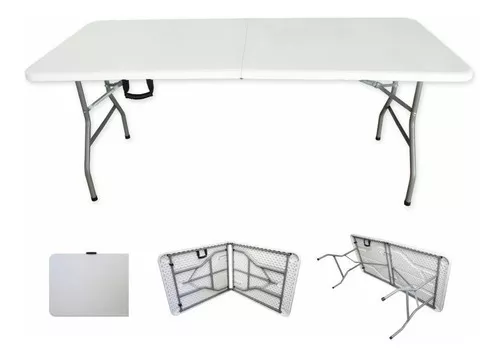 Top Living Mesaplas Mesa Plegable De Plastico 1.80m color Blanco