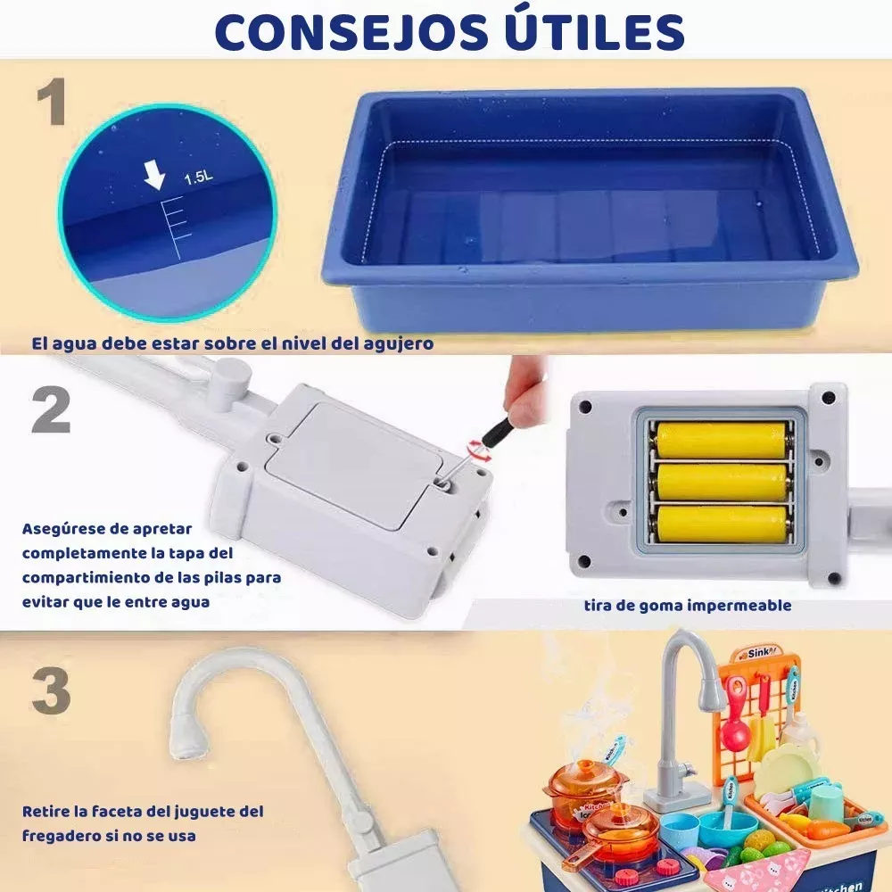 Juguetes De Fregadero De Cocina Con Estufa Juego De 28 Pzs
