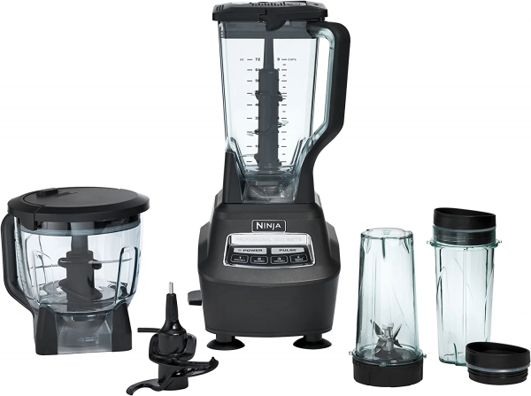 Batidora procesadora, 1500W, 4 funciones para batidos, procesamiento, masa, bebidas y más, con vaso batidor de 200ml, vaso procesador de 200ml, 2 vasos para llevar