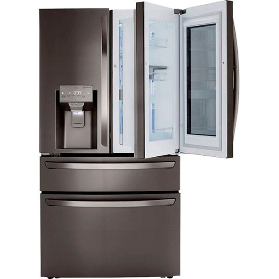 29,5 pies cúbicos. Pie. Refrigerador de 4 puertas con puertas francesas InstaView Door-in-Door y Craft Ice
