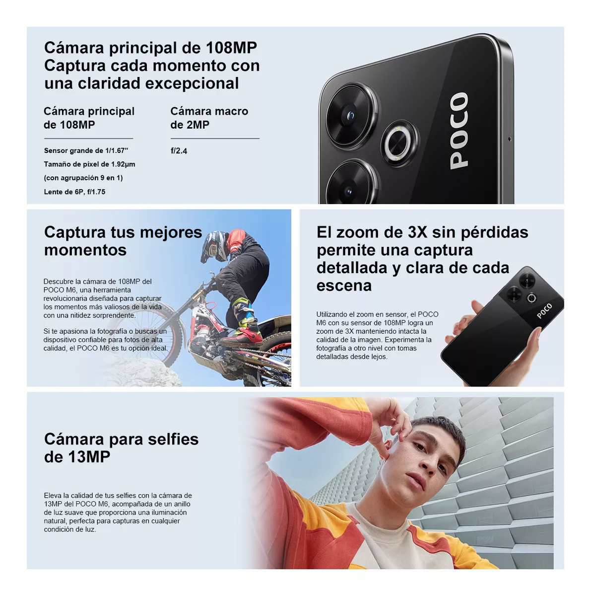 Xiaomi POCO M6 Dual SIM 256 GB plateado 8 GB RAM