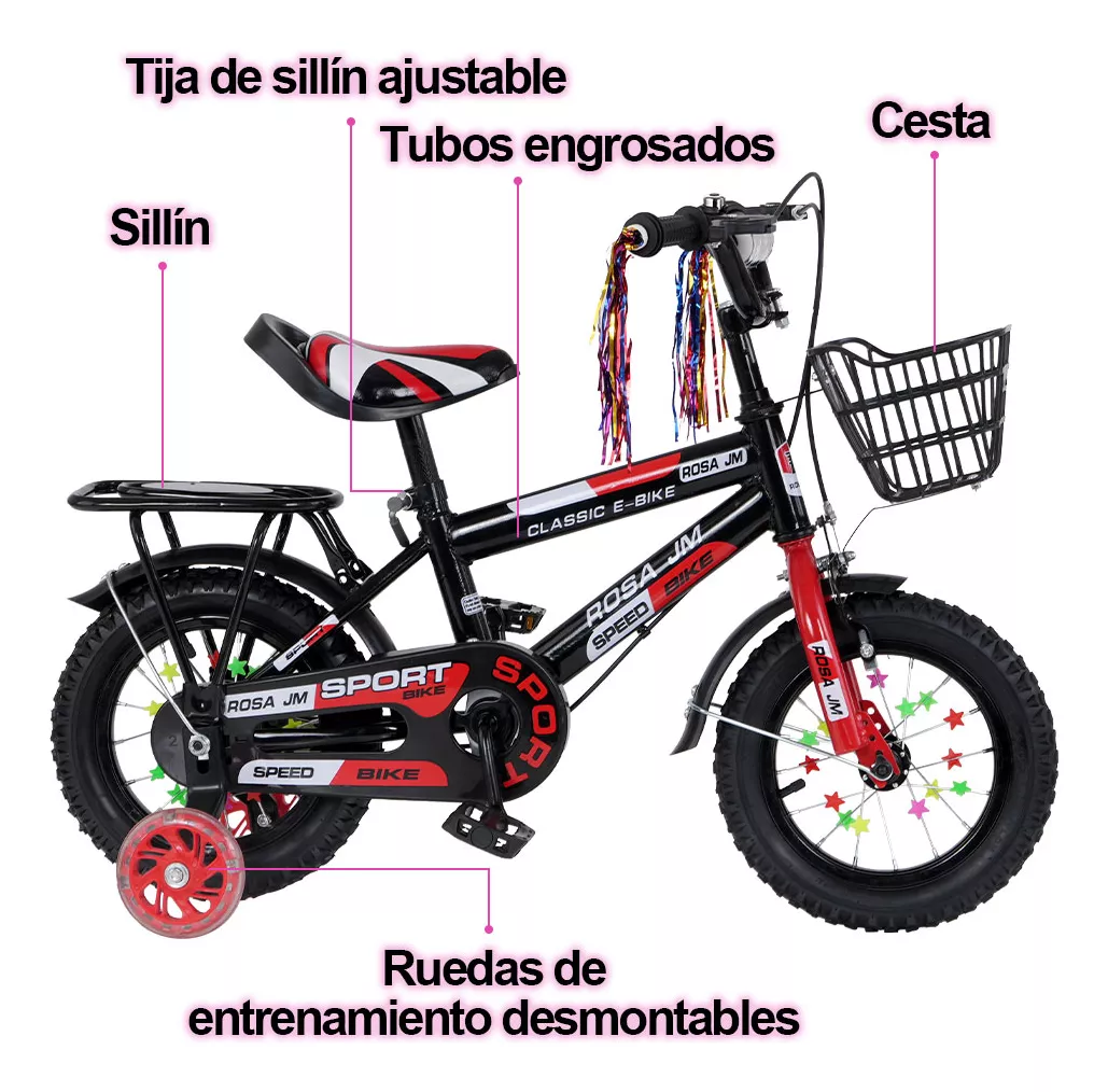 Bicicleta Infantil R16 Con Ruedas De Entrenamiento Para Niño