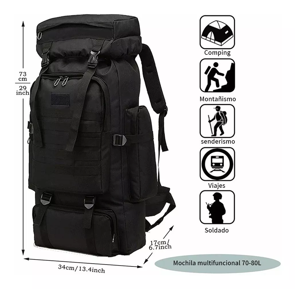 Mochila Impermeable Táctica Militar Para Acampar Y Caminar