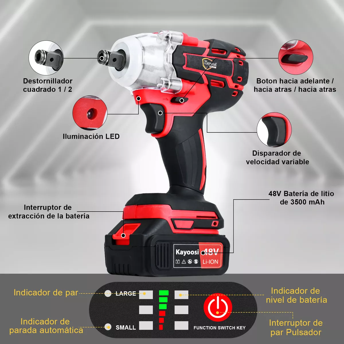 Taladros Inalambrico,esmeril Angular Y Llave Electrica 3pzs
