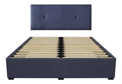 Cama Recamara Cima Urban Individual Madera Tapiz Lino Beige