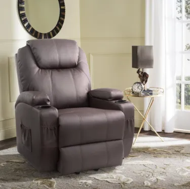 Silla reclinable de piel sintética con función de masaje y calefacción
