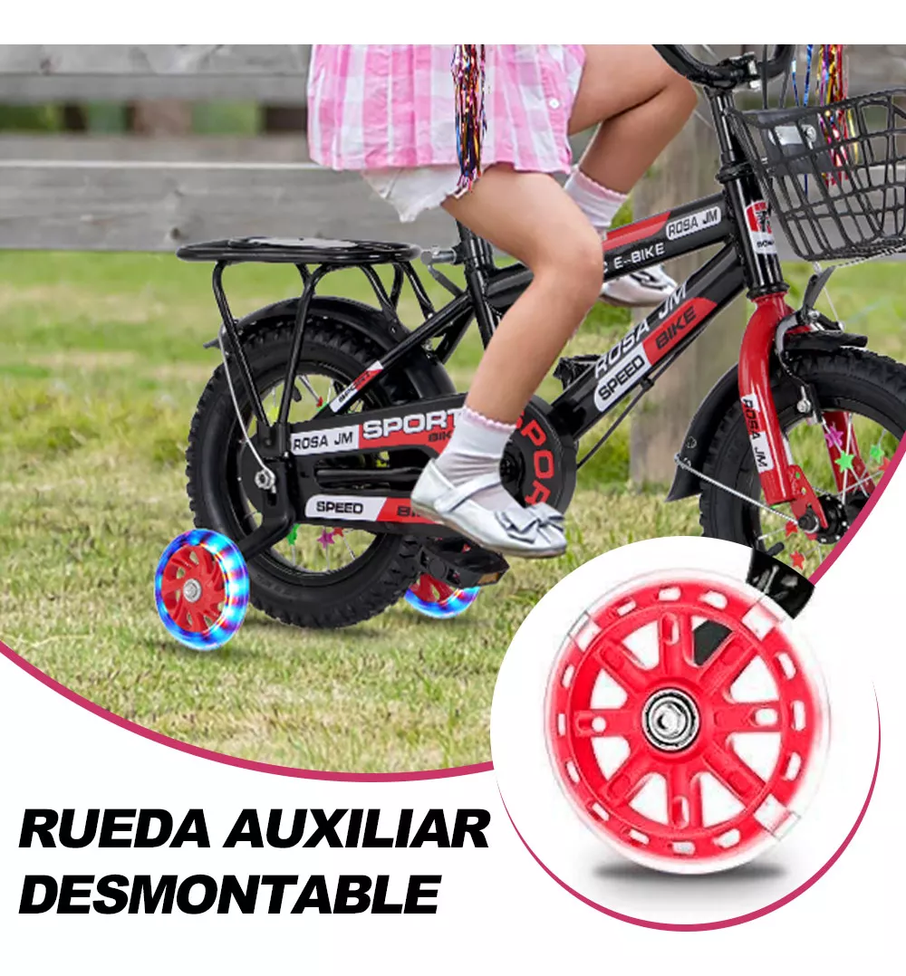 Bicicleta Infantil R16 Con Ruedas De Entrenamiento Para Niño