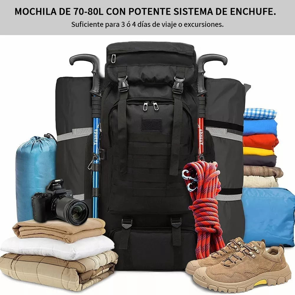 Mochila Impermeable Táctica Militar Para Acampar Y Caminar