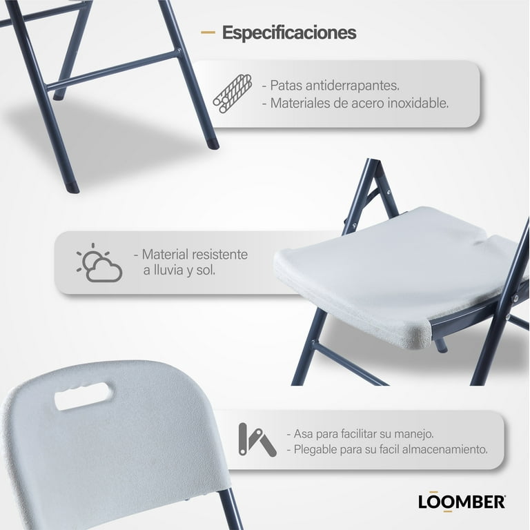 Silla Plegable Blanca Set de 10