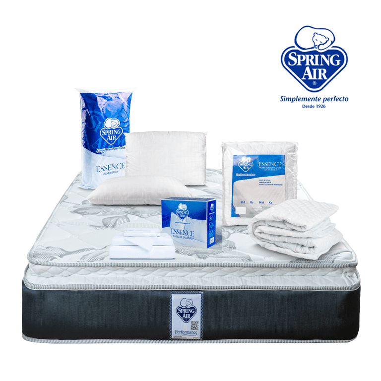 Paquete Colchon King tama&ntilde;o + 2 Almohadas + Cubre Colchon + Sabanas Spring Air Smith