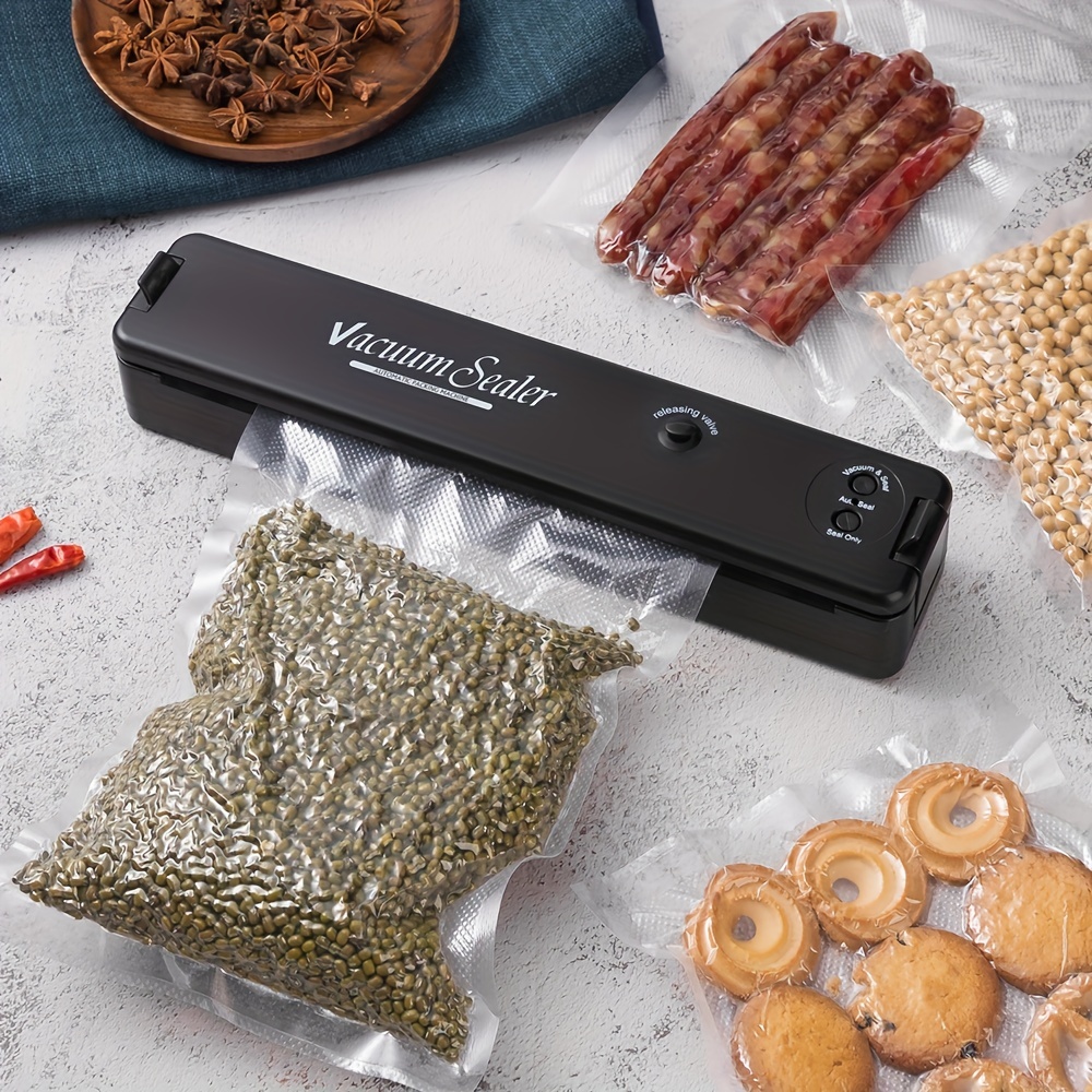 M&aacute;quina selladora al vac&iacute;o de 100 piezas, sellador al vac&iacute;o de alimentos para ahorro de alimentos, sistema autom&aacute;tico de sellado de aire para almacenamiento de alimentos, modos de alimentos secos y h&uacute;medos, dise&ntilde;o compacto con 20 bolsas de sellado...