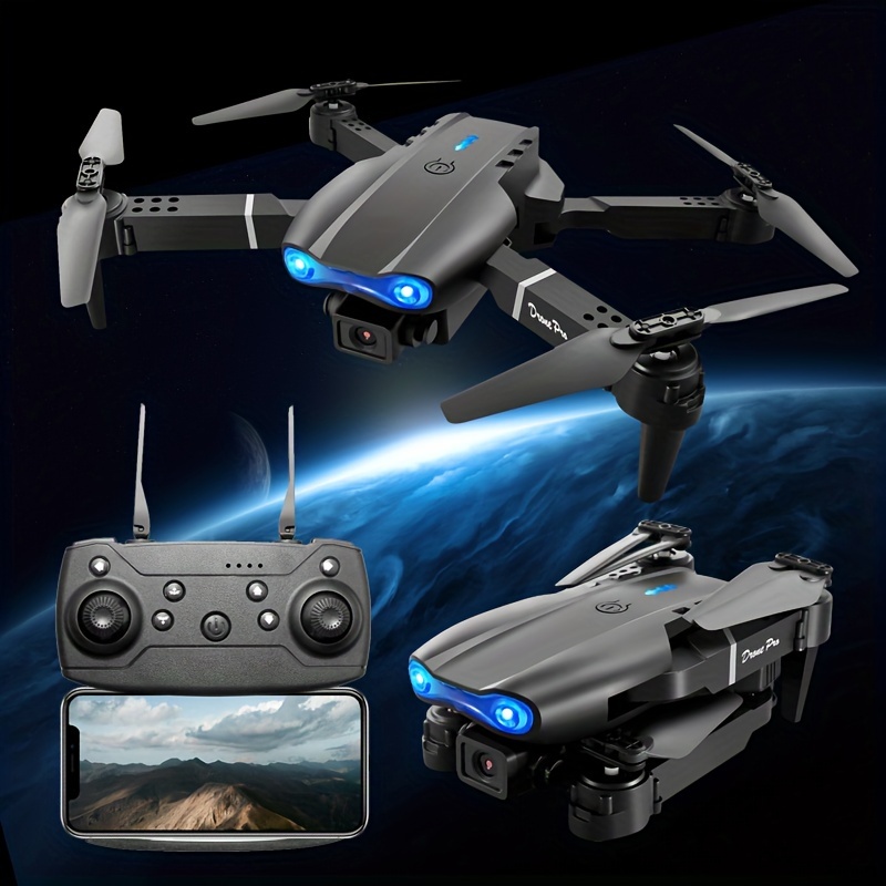 Drone E99 con c&aacute;mara, Drone Quadcopter RC plegable, Drones con control remoto, juguetes para principiantes, regalos para hombres, UAV asequible para interiores y exteriores, regalo de Acci&oacute;n de Gracias de Navidad y Halloween