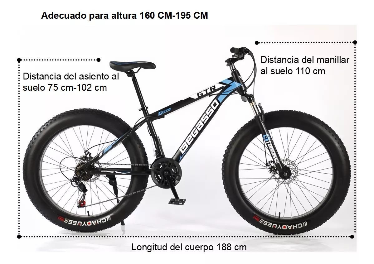 Bicicleta De Montaña Para Hombres Adultos Y Mujeres 4.0in Fat Tire Lagom, Ruedas De 26 Pulgadas, Frenos De Disco Mecánicos, Marco De 21 Velocidades