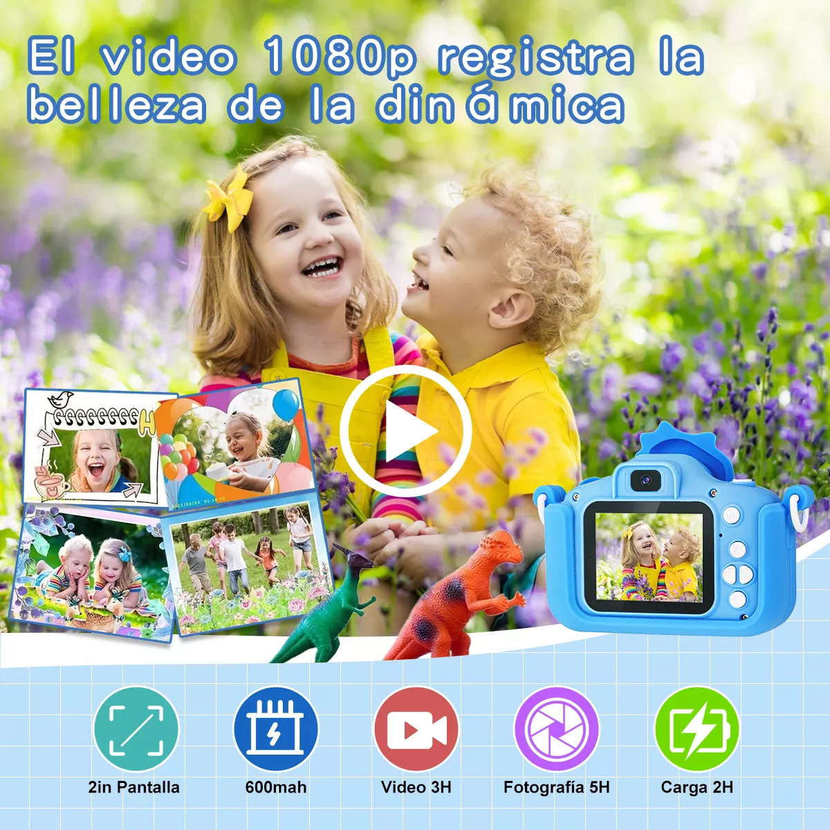 Cámara Digital Niños Doble Lente De Fotos Y 1080p Video+32gb