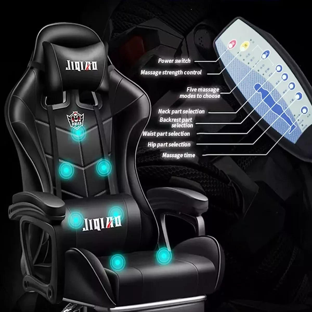 Silla Gamer Ejecutiva Reclinable Reposapiés Con Masaje Luces