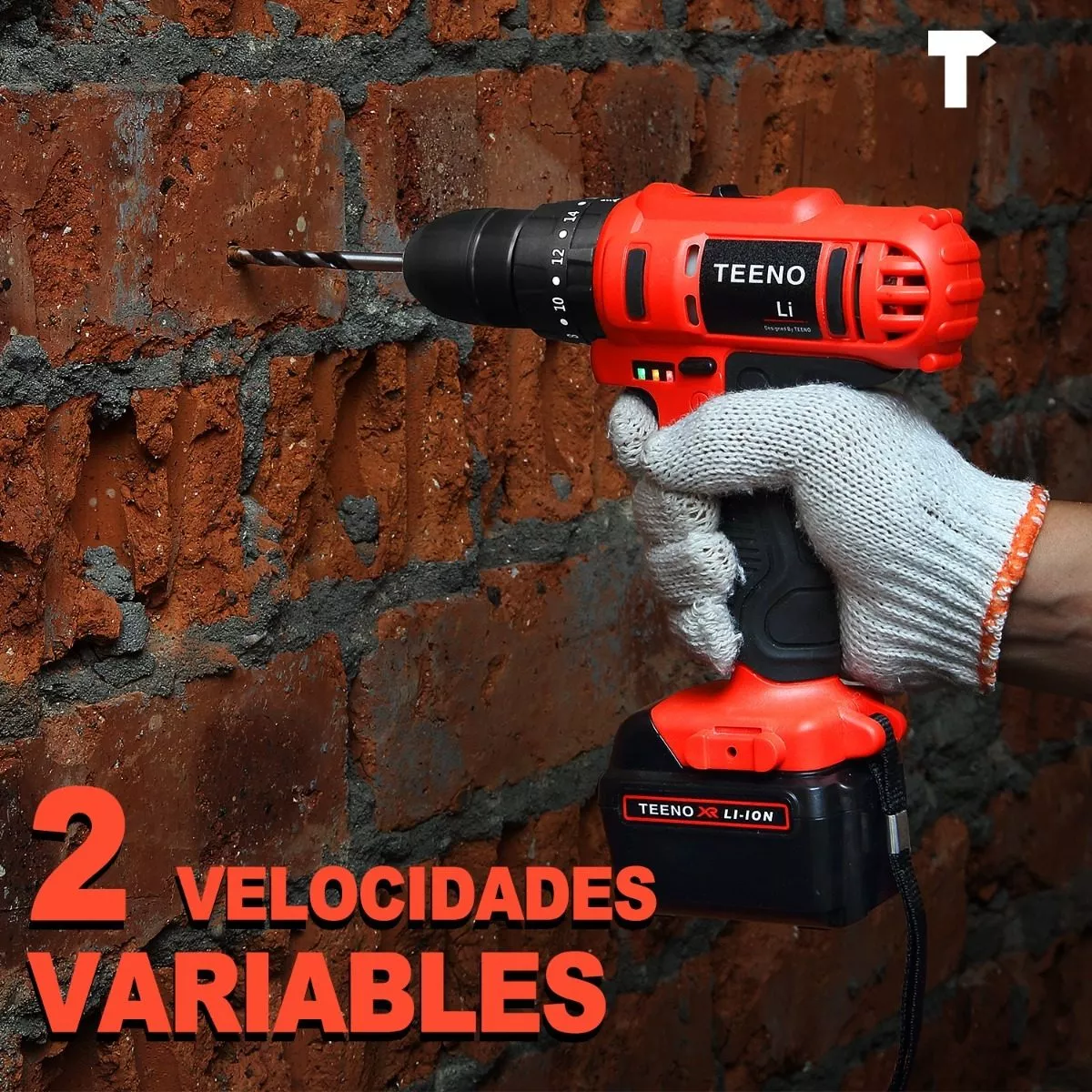Taladro Rotomartillo Teeno 5816-25 De 21vc/2batería De 1.5ah