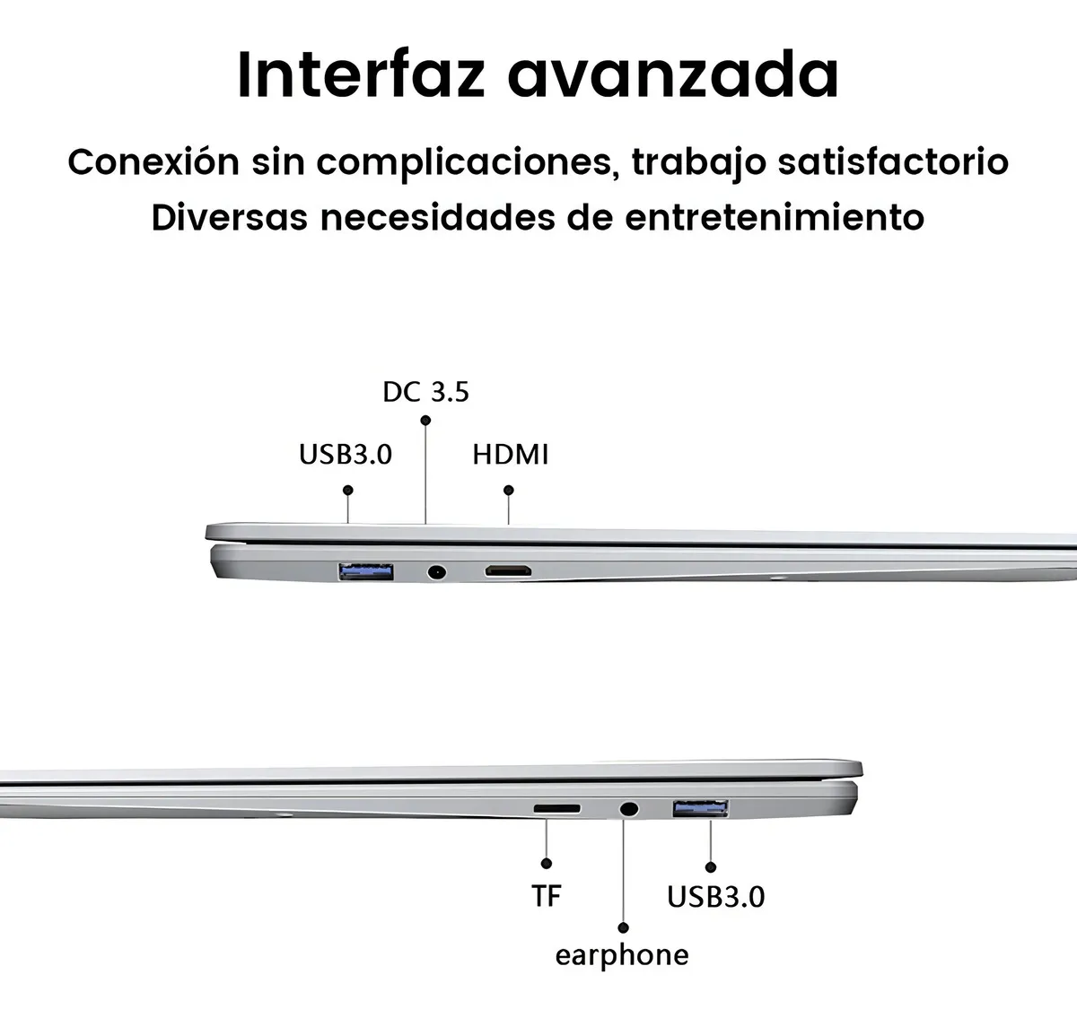 Laptop Intel Celeron 2 en 1 Notebook DDR4 16 GB RAM 512 GB SSD 15.6' Plateado 1920 px x 1080 px Windows 11