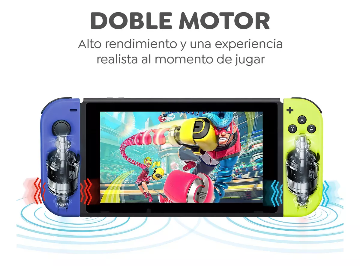 Control joystick inalámbrico Nintendo Switch Joy-Con (L)/(R) LED RGB azul/amarillo neón