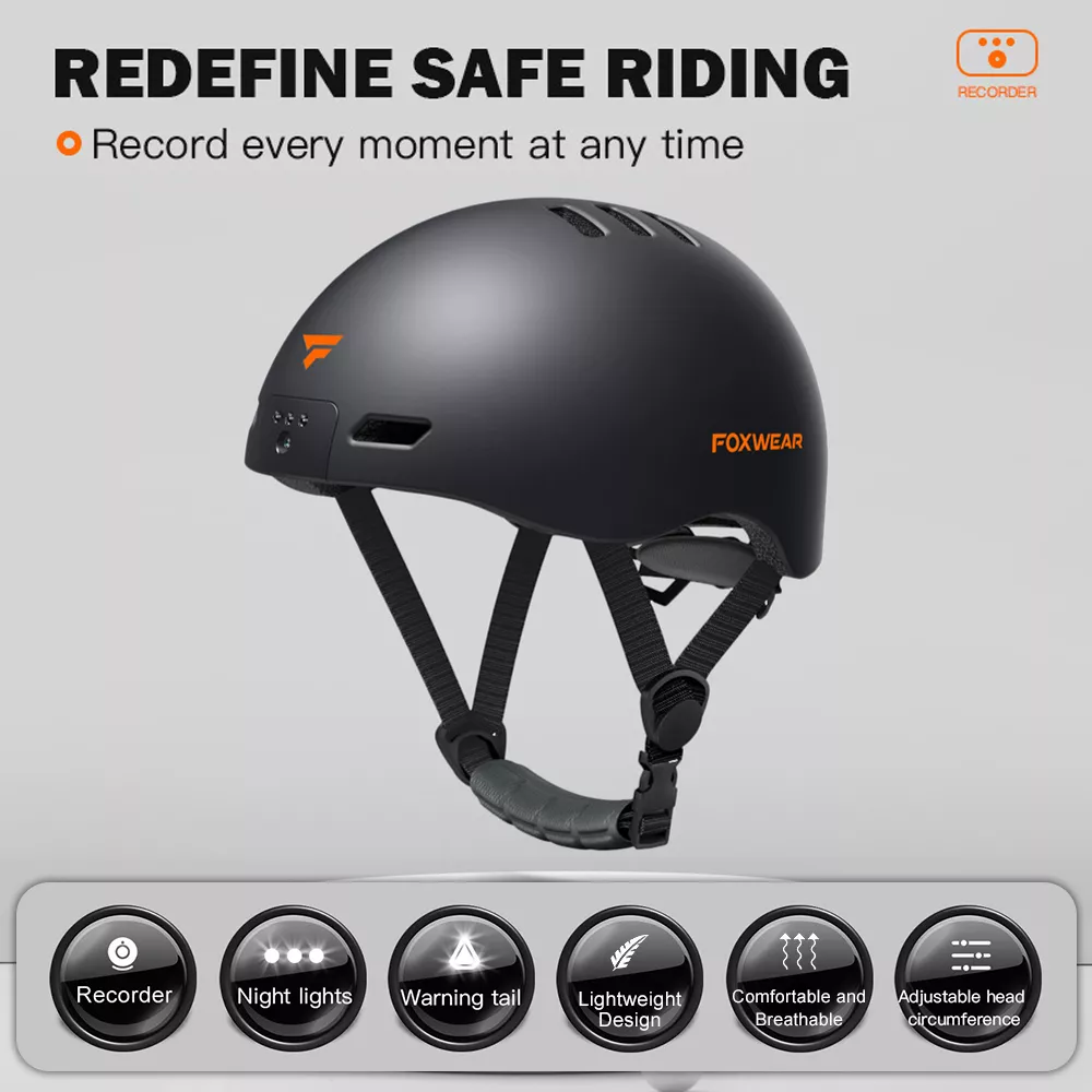 Foxwear Casco Inteligente Con Cámara 1080p Hd Para Bicicleta