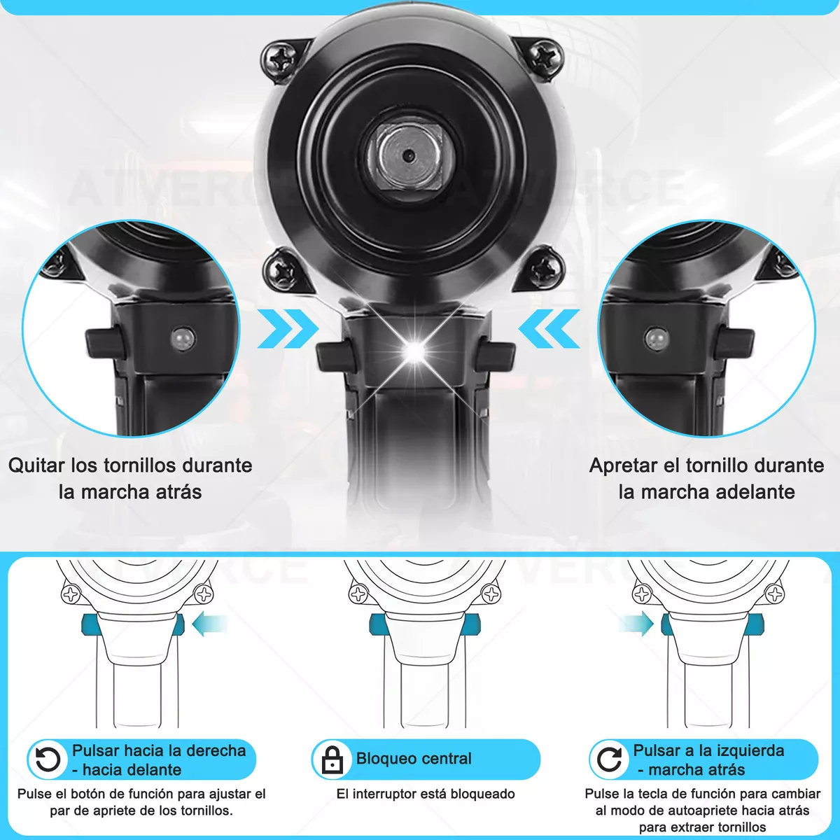 kit Pistola Impacto Llave Inalámbrico 600nm 1/2 Bateria 21v Atverce EW04 110V/220V