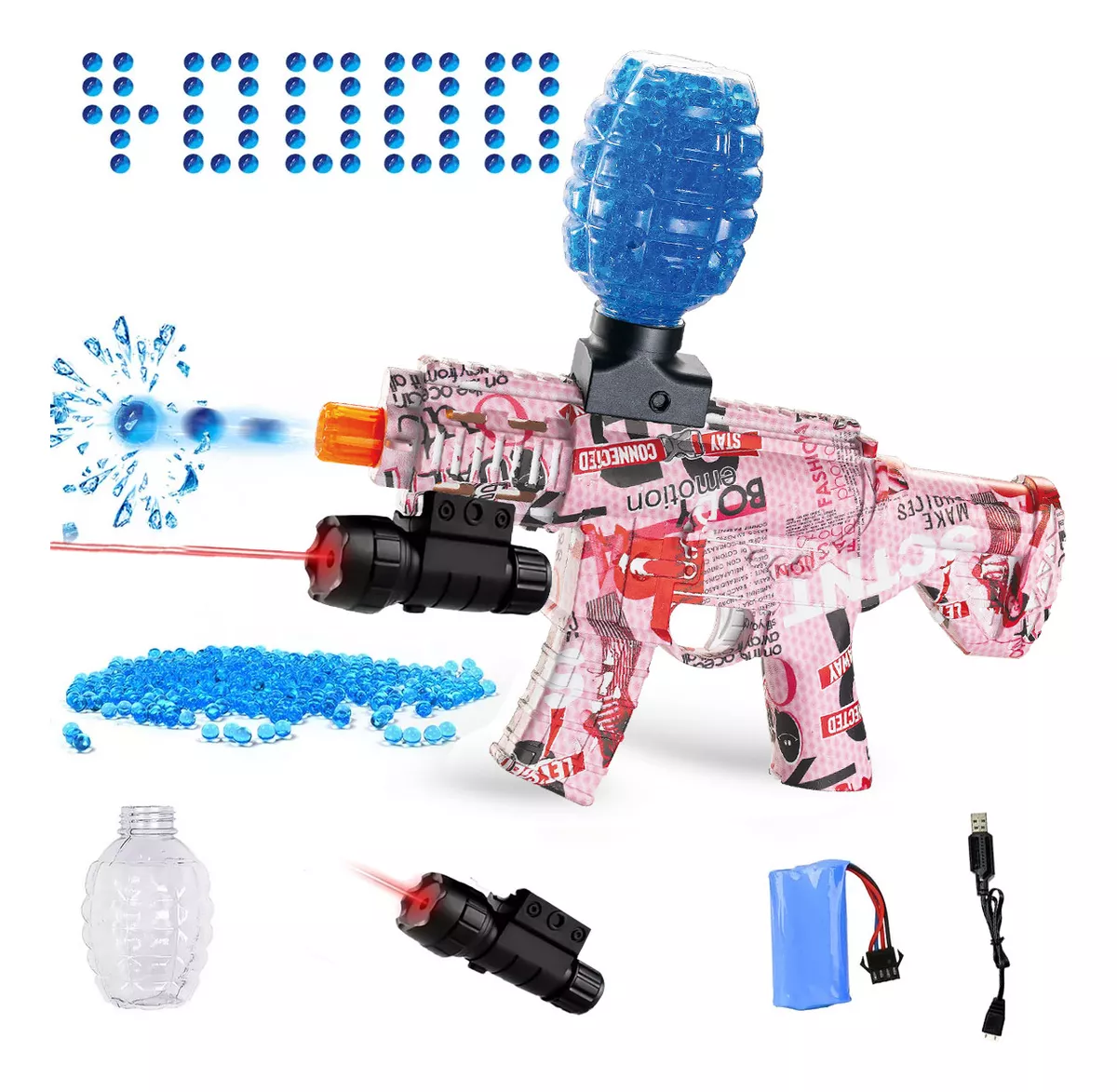 Pistola Eléctrica De Juguete Para Niños Hidrogel Dardos M416