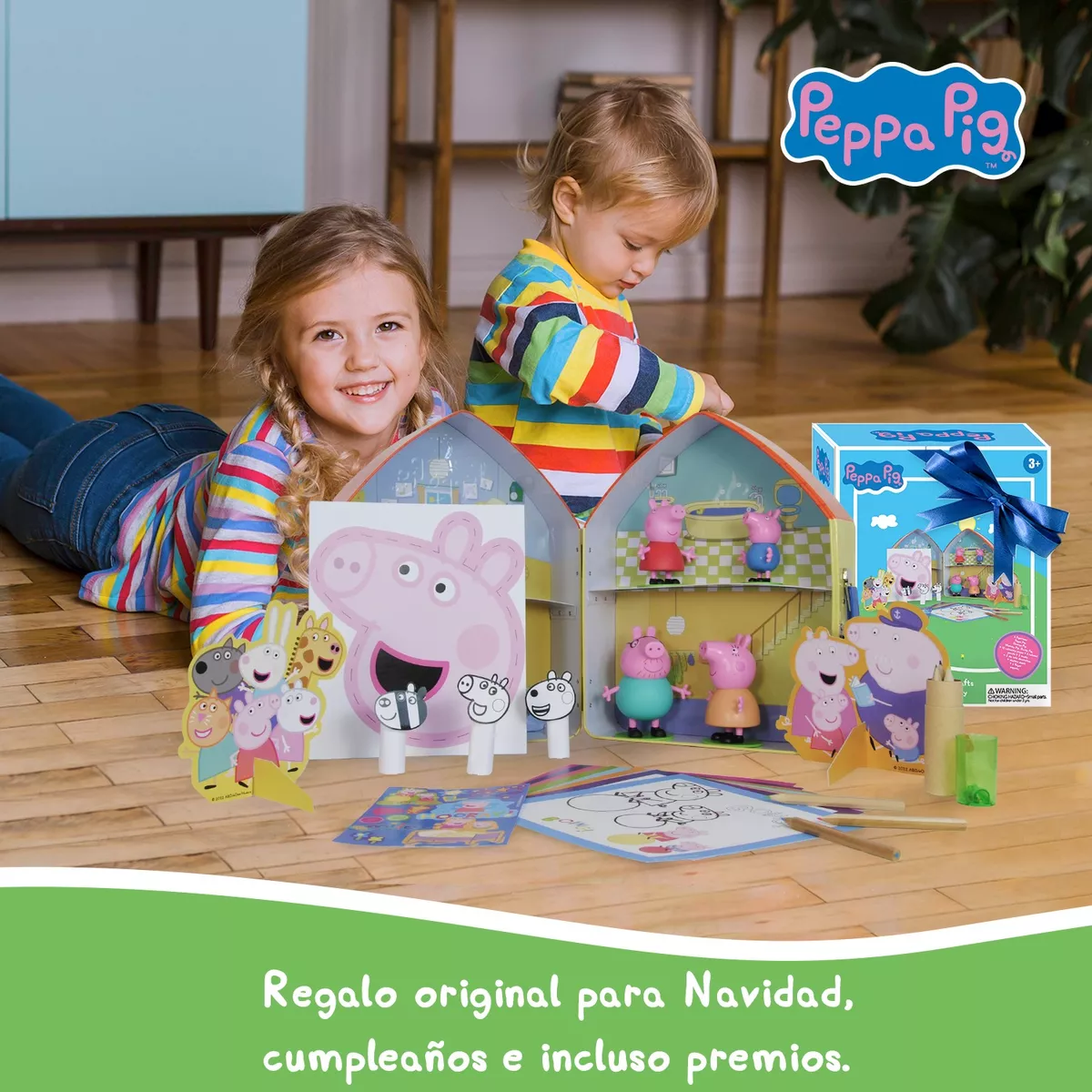 Peppa Pig 4 Figuras De Juguete + Casa Peppa + Manualidades