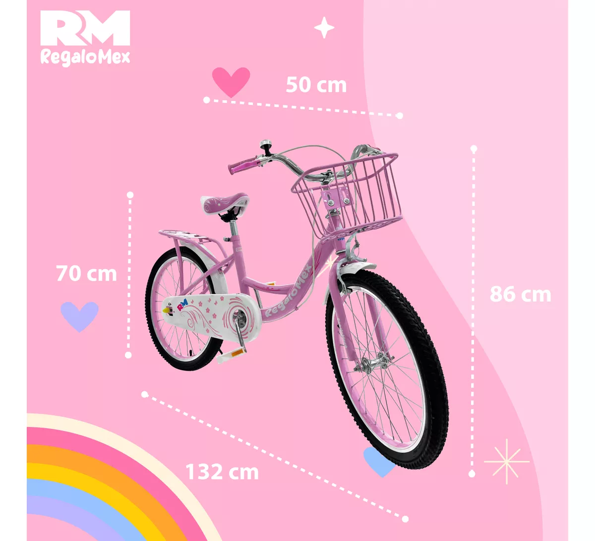 Bicicleta R20 1v Con Canasta Para Niñas De Entre 6-9 Años