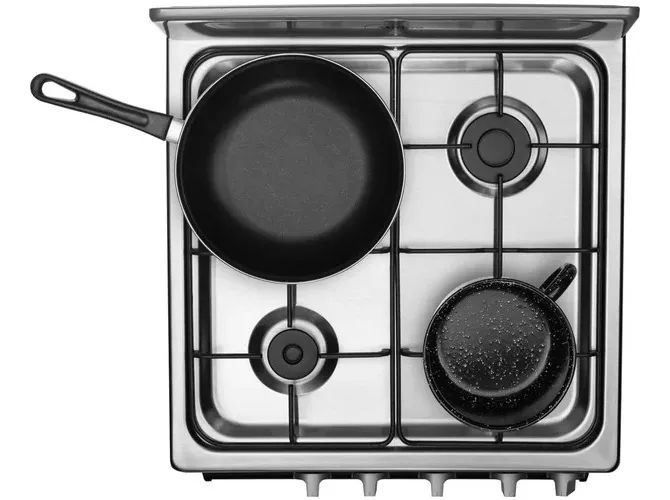 Estufa De Piso Midea Con Copete 20 Inox Chef Silver